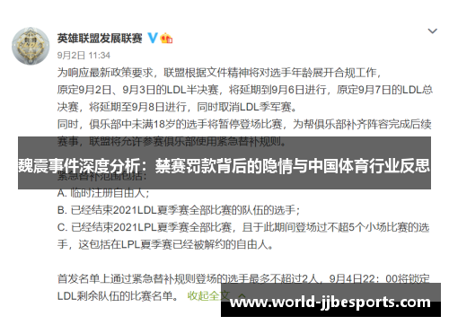 魏震事件深度分析：禁赛罚款背后的隐情与中国体育行业反思